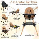 High Chair for Babies and Toddlers 6-in-1 Convertible Table Chair Set