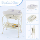 INFANS 2 in 1 Baby Changing Table with Bath Tub Unit, Folding Diaper Dresser Station