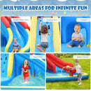 Inflatable Water Slide, 7 in 1 Giant Water Park Double Long Slide w/Splash Pool, Tunnel Adventure