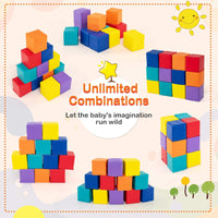 12 PCS Foam Building Blocks, 14 x 14 x 14 cm Colorful Climbing Foam Soft Cubes for Kids