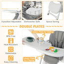 Baby High Chair Foldable Highchair w/ 7 Heights 5 Recline Positions Adjustable Footrest