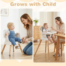 INFANS Baby High Chair, 6 in 1 Wooden Convertible Highchair for Babies and Toddlers