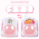 Foldable Baby Walker, 3 in 1 Toddler Walker Leaning-Seated Walk-Behind with Removable Music Tray