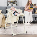 4-in-1 Baby High Chair Foldable Feeding Chair w/ 6 Adjustable Heights