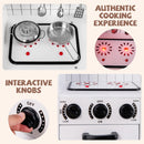 INFANS Play Kitchen for Kids, Wooden Kids Play Kitchen Playset with Realistic Light & Sounds