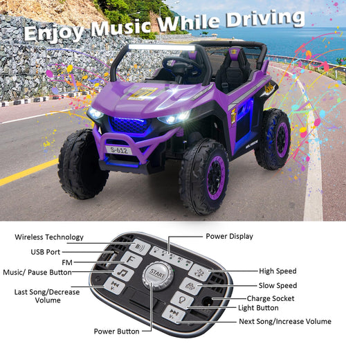 2 Seater Ride on Car for Kids 12V UTV Kids' Electric Vehicles with Remote Control