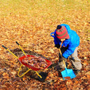 Kids Wheelbarrow, Children Steel Garden Wheelbarrow w/Non-Slip Handle, Wearable Wheels