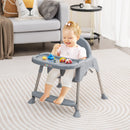 4-in-1 Convertible Baby High Chair with Removable Double Tray