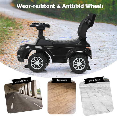 3 in 1 Kids Ride On Push Car, Stroller Sliding Walking Car with Horn, Music, Light
