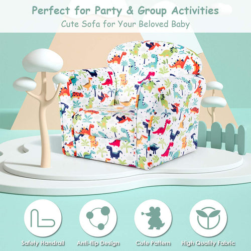 Velvet Kids Sofa with lovely Pattern for Baby Room