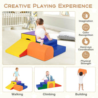 4-Piece Climb and Crawl Foam Block Play Set for Infant Baby