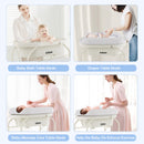 INFANS 2 in 1 Baby Changing Table with Bath Tub Unit, Folding Diaper Dresser Station