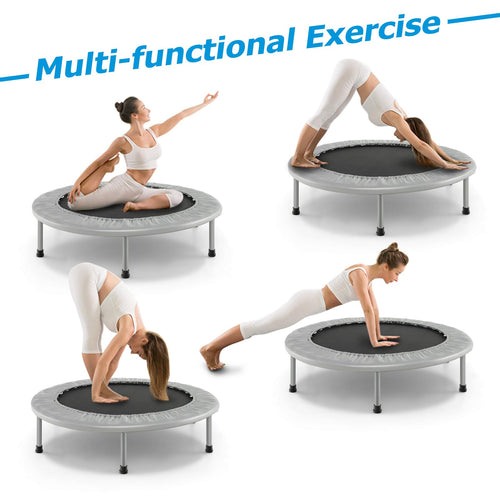 38” Mini Folding Trampoline, Portable Recreational Fitness Rebounder for Kids, Max Load 150kg