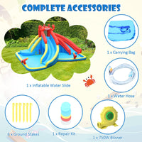 Inflatable Water Slide, 7 in 1 Giant Water Park Double Long Slide w/Splash Pool, Tunnel Adventure
