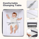 INFANS Baby Changing Table with Wheels Portable Folding Diaper Station Nursery Organizer with Storage Basket