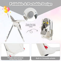 Baby High Chair Foldable Highchair w/Toy Bar Baby High Chair Foldable Highchair w/Toy