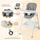 Baby High Chair Foldable Highchair w/ 7 Heights 5 Recline Positions Adjustable Footrest