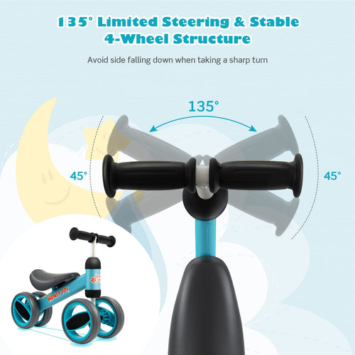Baby Balance Bike  Balance Bike for Toddlers w/4 Wheels