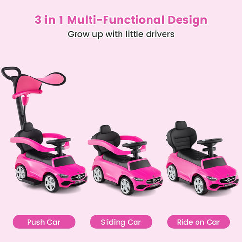 Licensed Mercedes Benz Push Car for Toddlers by INFANS 3 in 1 Sliding Walking Car with Push Handle