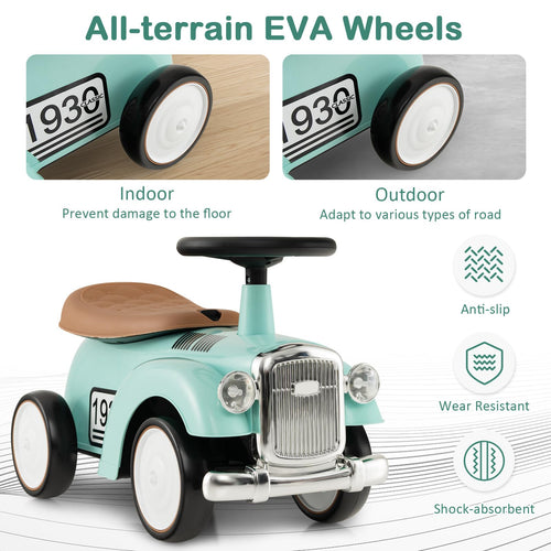Retro Kids Ride-on Toy, Kids Vehicle Toy w/Under Seat Storage, Foot to Floor Riding Car for Boys Girls 18-36 Months