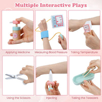 Kids Doctor Playset, Wooden Pretend Medical Station Activity Center Toy Set