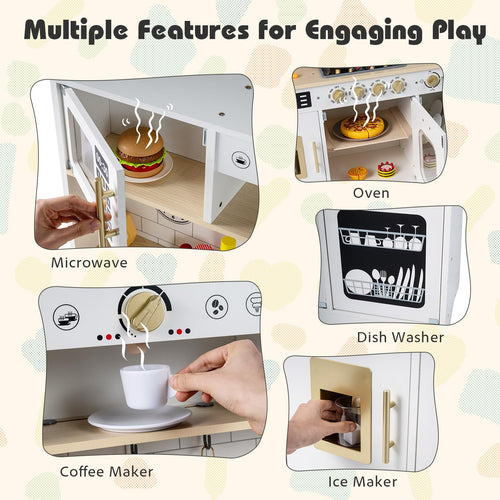 Play Kitchen for Kids with Realistic Lights and Sounds