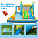 Inflatable Water Slide, Kids Jumping Castle Bounce House w/Dual Slides, Boxing Sandbag, Splash Pool