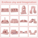INFANS Modular Kids Play Couch 8 PCS Toddler Creative Sectional Building Sofa for Playroom