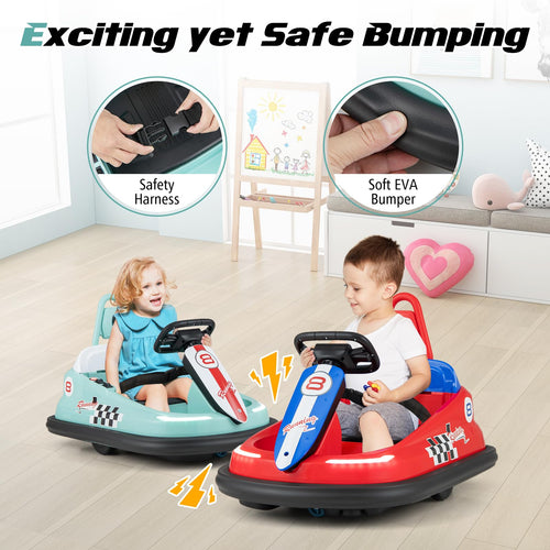 Electric Kids Ride-on Bumper Car, Ride-on Bumper w/360° Spinning,  Electric Bumping Toy with Music & LED Lights