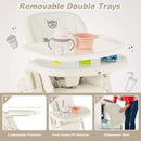 4-in-1 Baby High Chair Foldable Feeding Chair w/ 6 Adjustable Heights
