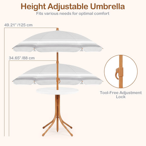 Kids Picnic Table, Outdoor Toddler Patio Furniture Set with 2 Folding Chairs Adjustable Foldable Umbrella