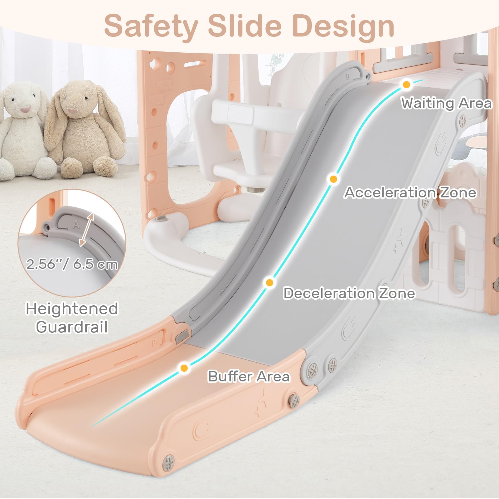 Toddler Slide and Swing Set, 7 in 1 Kids Indoor Outdoor Playground