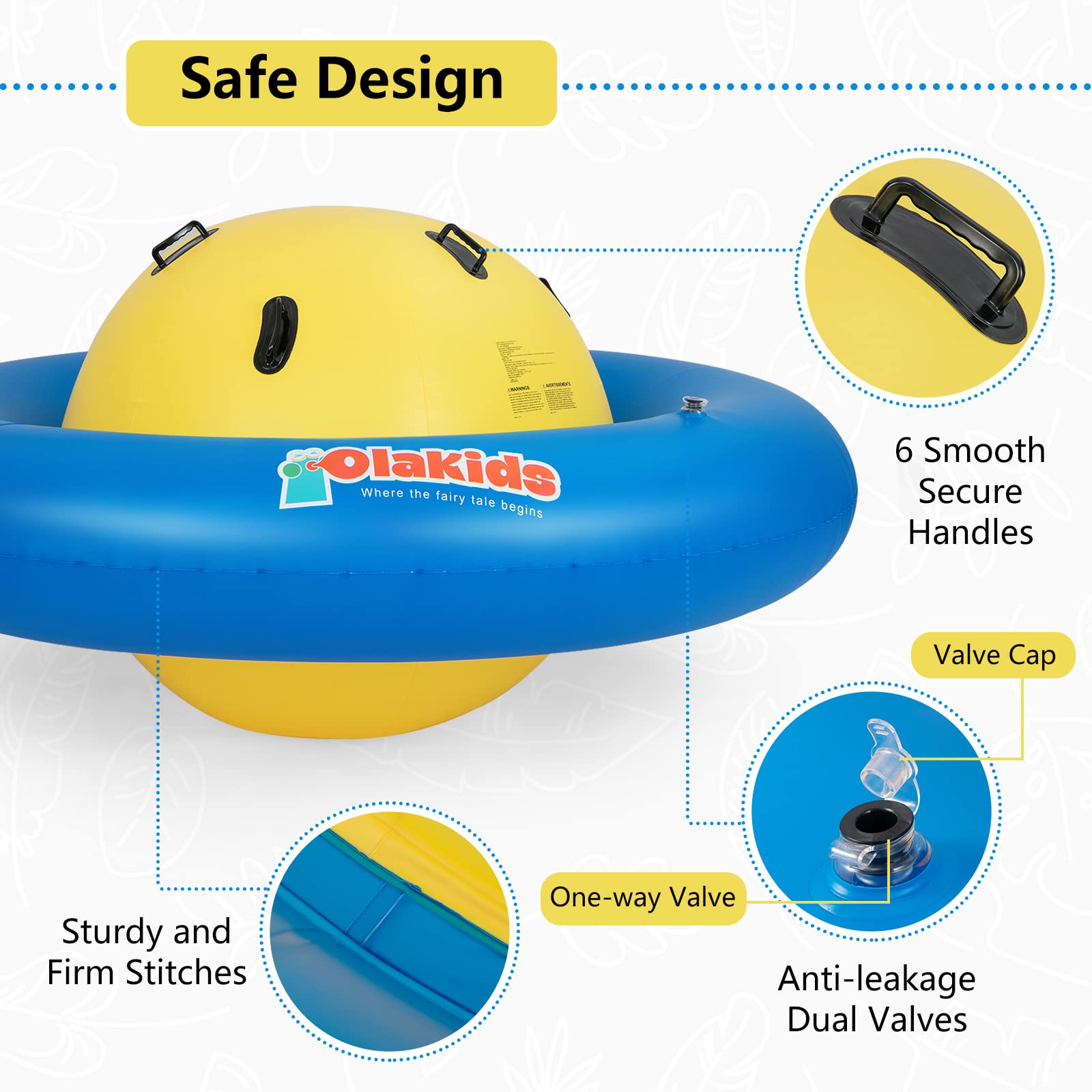 8FT Inflatable Dome Rocker Bouncer, Outdoor Kids Giant Roll