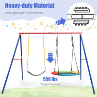 INFANS 2 Seat Swing Stand, 550 lbs Heavy Duty Metal Swing Frame