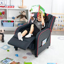 Kids Recliner Sofa Couch with Adjustable Backrest Footrest and High Density Sponge