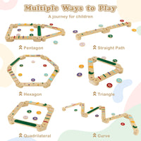 Kids Balance Beam Stepping Stones Set, 20 PCS Montessori Obstacle Course for Toddler Indoor Outdoor