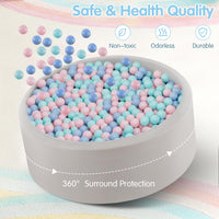 INFANS Foam Ball Pit for Toddlers with 200 Balls 36"x 12" Large Round Ball Pool Playpen with Soft Memory Sponge Pad