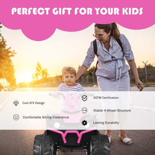 12V Electric ATV Ride on Car, Battery Powered 4 Wheeler ATV, Music & Story, Bright LED Lights, Cool Appearance