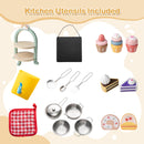 Outdoor Play Kitchen with Faucet Chalkboard Stoves Removable Sink Cooking Accessories