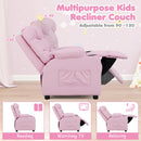 Kids PU Leather Recliner with Cup Holder and Footrest