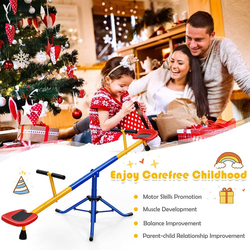 Kids Seesaw, Swivel Teeter Totter Playground Equipment for Children w/360 Degree Rotation