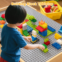 INFANS Train Table, 78 Pieces Wooden Kids Activity Toy Table Playset with Reversible Detachable Blackboard Tabletop