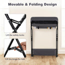 INFANS Baby Changing Table with Wheels Portable Folding Diaper Station Nursery Organizer with Storage Basket
