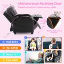 Kids Recliner Sofa Couch with Adjustable Backrest Footrest and High Density Sponge