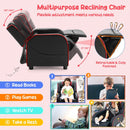Kids Recliner Sofa Couch with Adjustable Backrest Footrest and High Density Sponge