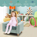 Kids Sofa Wooden Armrest Chair Couch with Thick Cushion Beech Legs