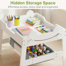 INFANS Kids Table and Chair Set, 4 in 1 Wooden Activity Desk