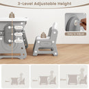 INFANS Kids Adjustable Table & Chair Set with Drawing Board for 3+