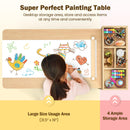 INFANS Kids Table and Chair Set, Toddler Art Craft Play Wood Activity Desk with 2 Chairs