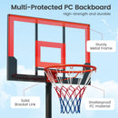 OLAKIDS Basketball Hoop Outdoor Portable 1.4-2.5m Height Adjustable Goal System with Wheels Shatterproof Backboard